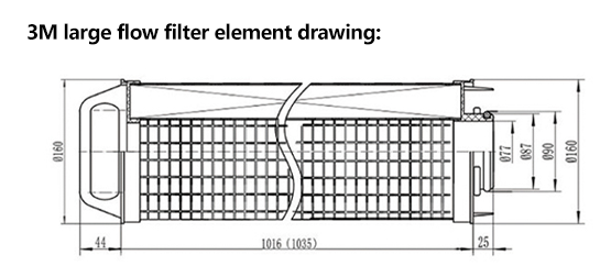 3M High Flow Filter Drawing