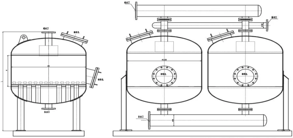 Shallow Sand Filter Technical drawing