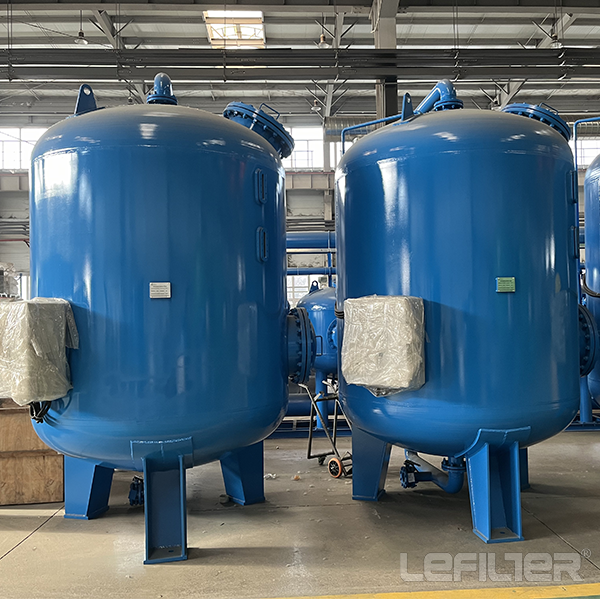 Medium quartz sand filter for deep water filtration treatment
